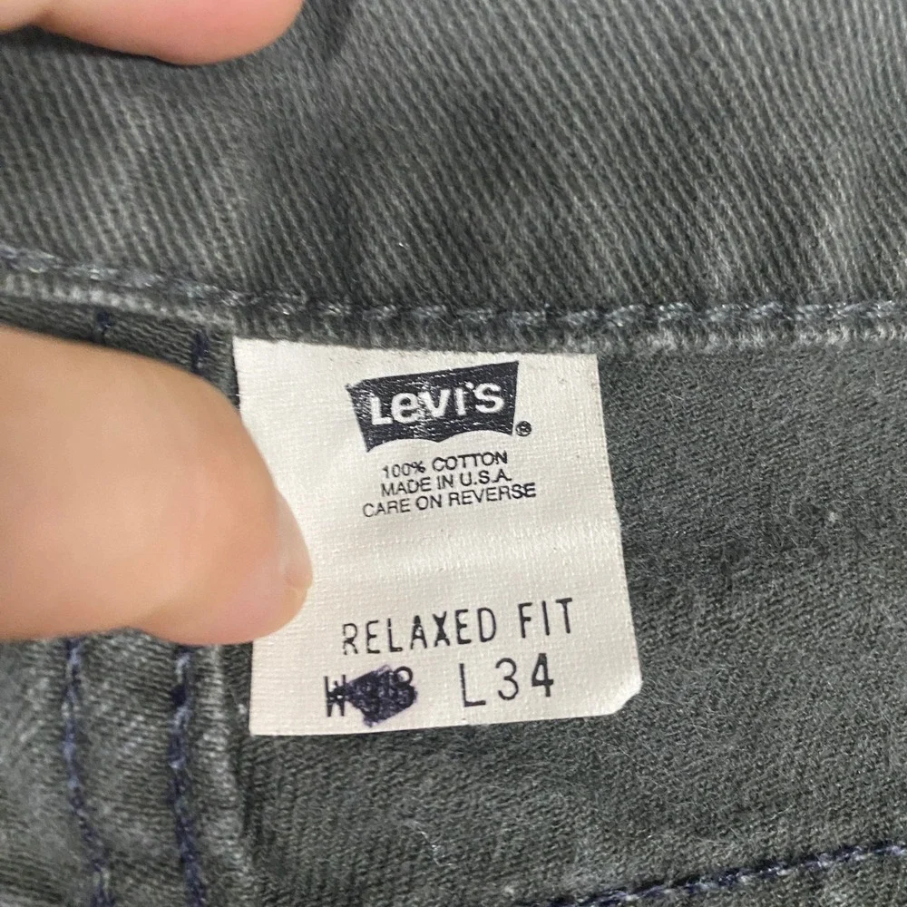 Vintage Levi's 540 Relaxed Fit Jeans Mens 38x34 Olive Green Brown Tab USA Made